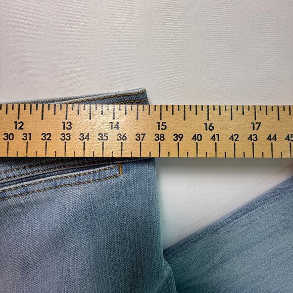 Lafayette 148 NY Clarke Blue Ombre Wide Leg High Rise Jeans Size 6 - Picture 9 of 14